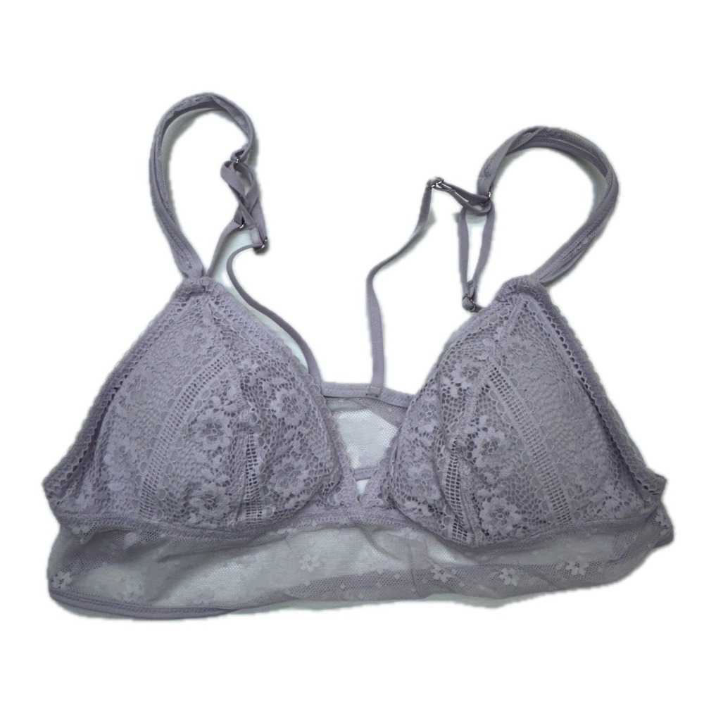 Aerie Bralette Womens Medium Lavender Lace Boho Romantic Coquette